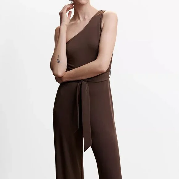 Mango Pants Jumpsuits Mango Womens Bow Detail Asymmetrical